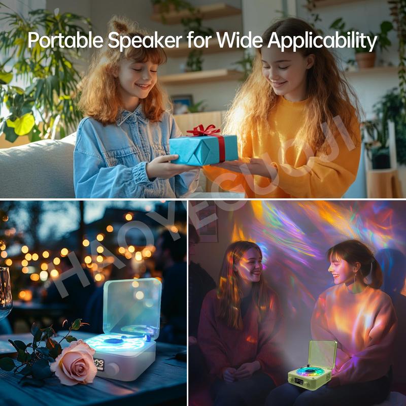 Wireless Speaker, Multifunctional Desktop Speaker with USB Port & AUX Input, Bluetooth-compatible Speakers with Environment Light Adjustment Modes, Sound Machine for Room Decor - 4